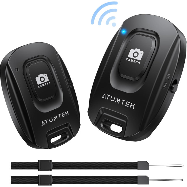 Пульт дистанційного керування камерою ATUMTEK ATYK165 з кнопкою для фото та відео, для iPhone та смартфонів Android, чорний (0033)