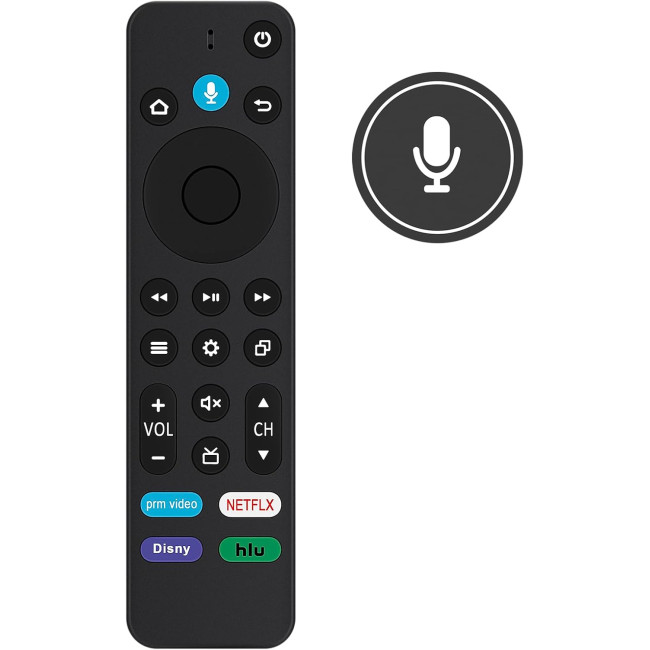 Пульт дистанційного керування PERFASCIN сумісний з Amazon 4-ї серії 4K UHD Smart TV 4K50N400A 4K43N400A 4K55N400A, чорний (0166)