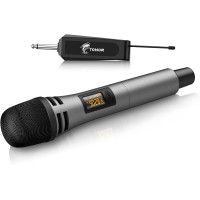 Ручний бездротовий TONOR TW310, динамічний мікрофон UHF роз'єм 6,35 мм з акумуляторним приймачем, сірий (0198)