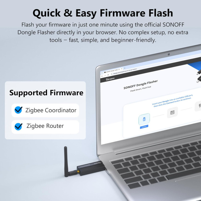 SONOFF беспроводной USB-адаптер Zigbee 3.0 ZBdongle-P, черный (4199)