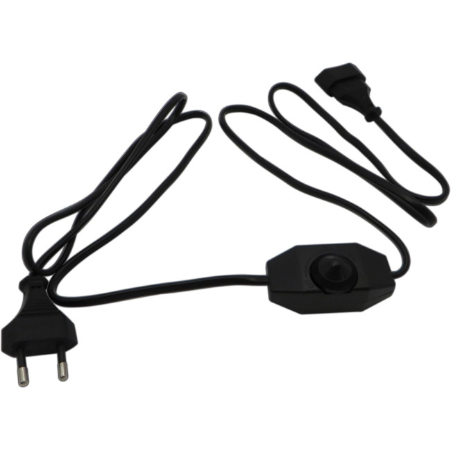 Світлодіодний димер PB-Versand 534 (DIM-CP-BL) 1-60 Вт з кабелем 2м (вилка + розетка) з плавним регулюванням яскравості, чорний (4073)