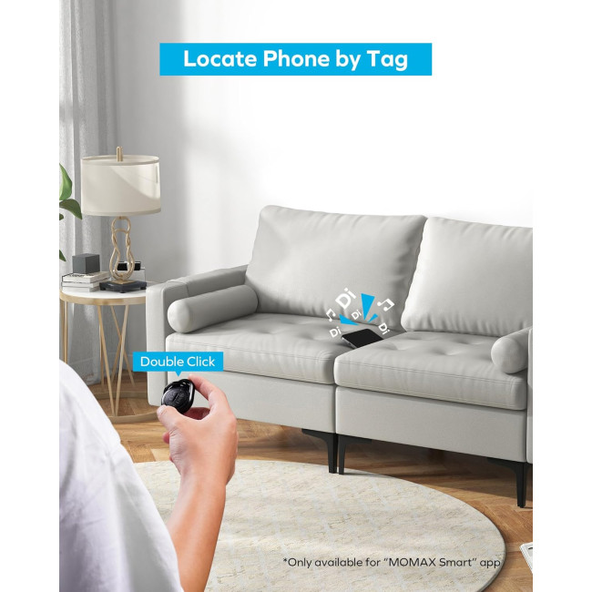 Трекер MOMAX  Pinpop Duo Find My Locator (BR11), сумісний з Android та Apple, чорний (4123)