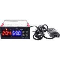 Цифровой термостат BE-TOOL STC-3028, универсальный контроллер температуры и влажности с датчиком для холодильника, инкубатора, черный (0182)