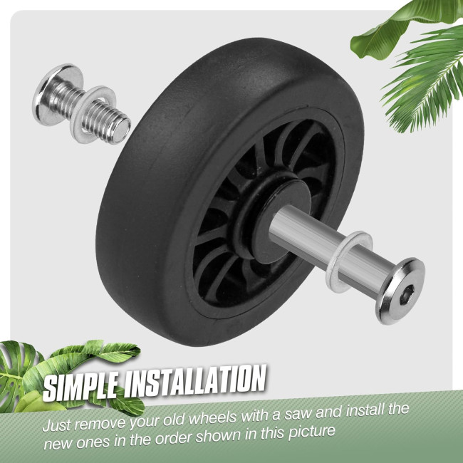 Універсальні безшумні колеса Vivikivi VK-C8 50 мм, для валізи (3048)