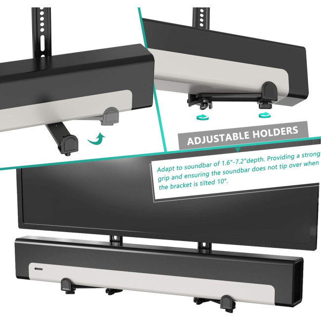 Універсальне кріплення WALI, регульований тримач для більшості телевізорів 23-65 дюймів Samsung, Bose, Sonos, LG, Vizio, чорний (2015)