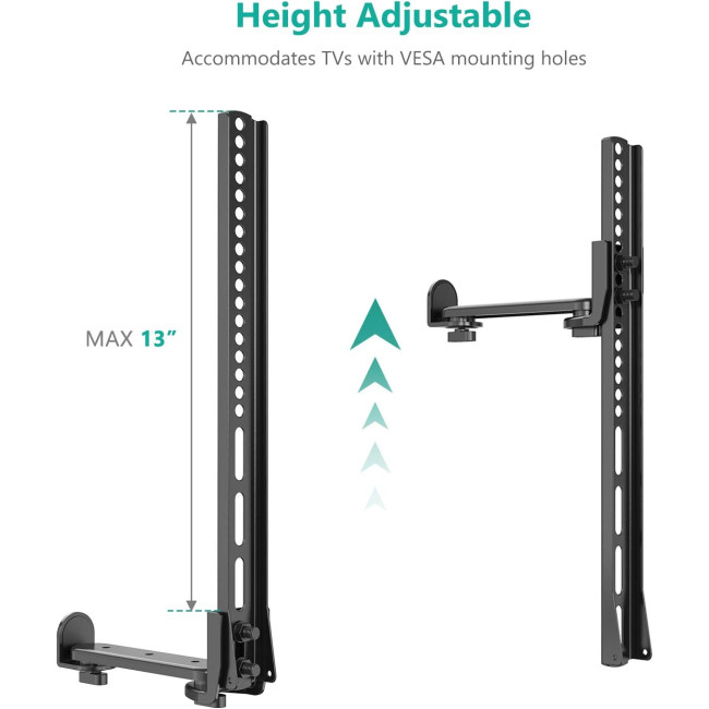 Універсальне кріплення WALI, регульований тримач для більшості телевізорів 23-65 дюймів Samsung, Bose, Sonos, LG, Vizio, чорний (2015)
