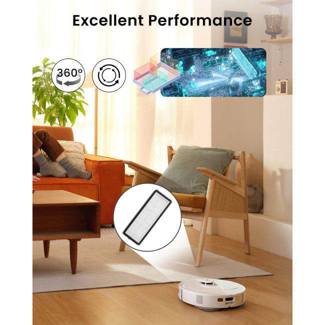 Високоефективні фільтри Rrochio, сумісні з робот-пилососом Roborock Qrevo MaxV, 4шт (4024)