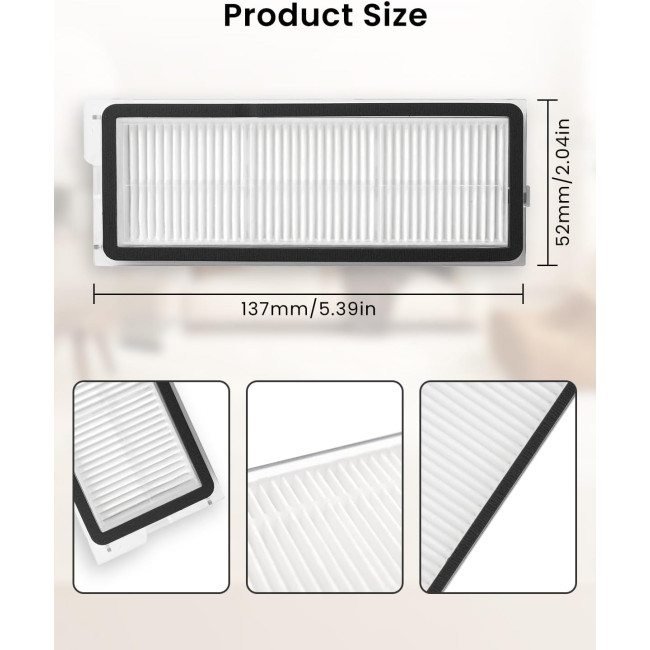 Високоефективні фільтри Rrochio, сумісні з робот-пилососом Roborock Qrevo MaxV, 4шт (4024)