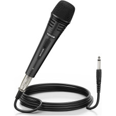 Вокальний мікрофон TONOR K1 TN492BL для співу, динамічний ручний дротовий караоке-мікрофон, мікрофон з кабелем 5 м XLR - 1/4 дюйма, чорний (0112)