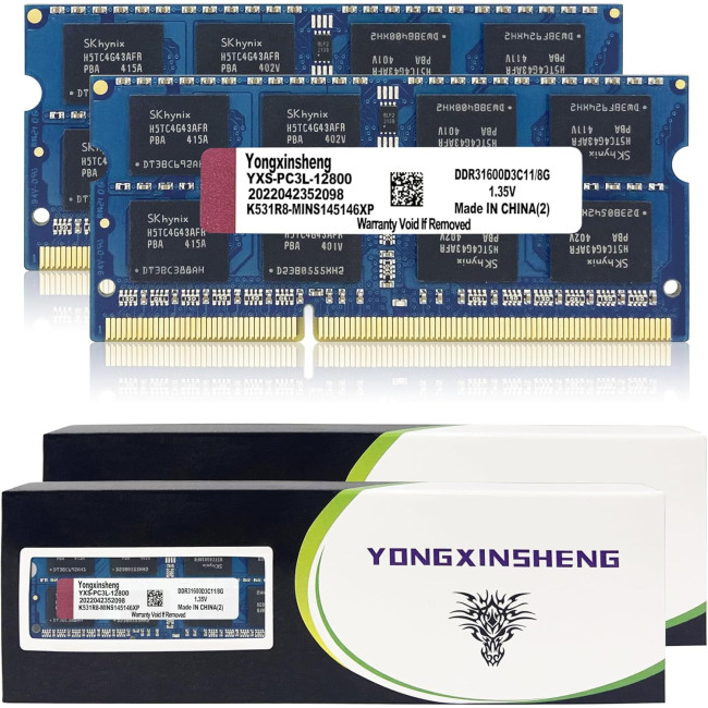 Yongxinsheng Комплект пам'яті 16 ГБ (2x8 ГБ) DDR3L / DDR3 RAM 1600 MHz, синя (5127)