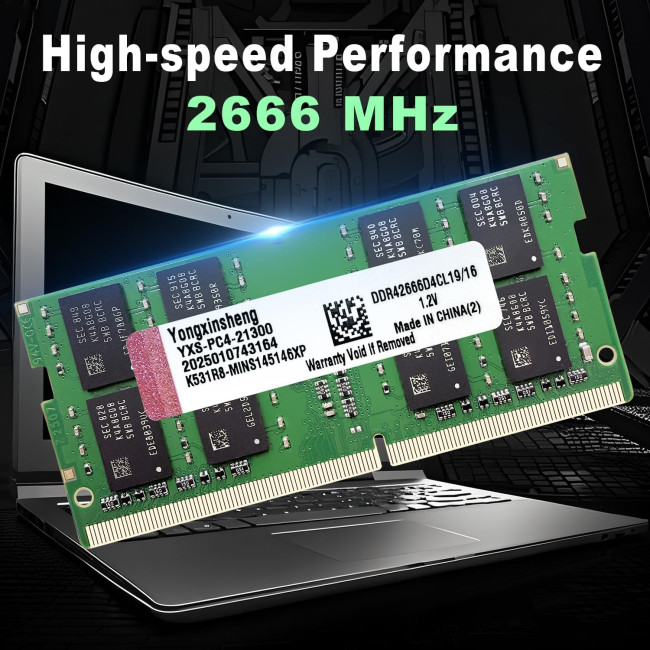 Yongxinsheng Модуль оновлення пам'яті DDR4 2666 МГц 16 ГБ, PC4-21300 SODIMM без ECC (5129)