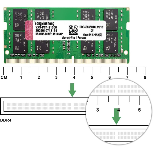 Yongxinsheng Модуль оновлення пам'яті DDR4 2666 МГц 16 ГБ, PC4-21300 SODIMM без ECC (5129)