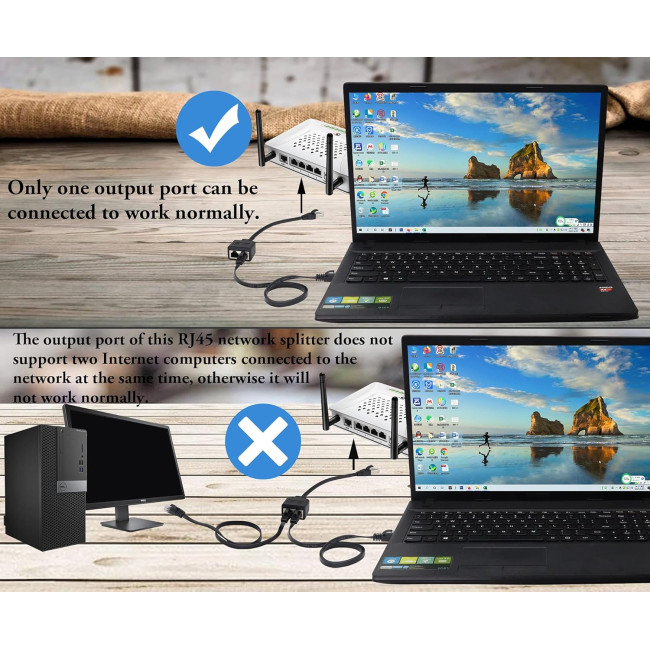 zdyCGTime Мережевий кабель Ethernet типу Y RJ45, 23 см. (5006)