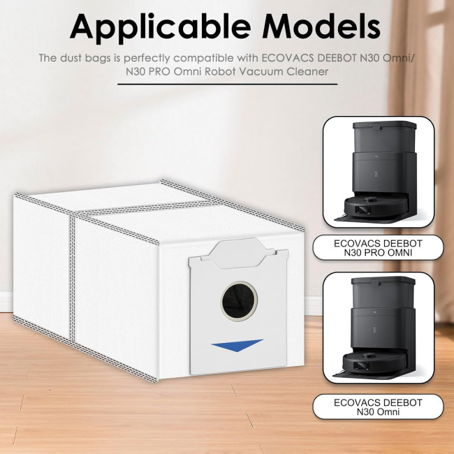 Змінні пилозбірники CHAIN ​​PEAK T30 Omni / T30 Pro Omni, сумісні з роботизованими пилососами ECOVACS DEEBOT (4004)