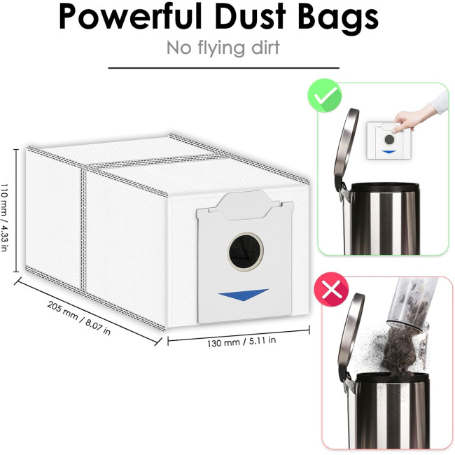 Змінні пилозбірники CHAIN ​​PEAK T30 Omni / T30 Pro Omni, сумісні з роботизованими пилососами ECOVACS DEEBOT (4004)