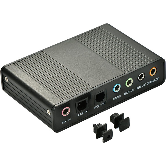 Зовнішня 6-канальна звукова карта LEAGY CM6206 USB 2.0 5.1 об'ємний звук, сумісний з Windows 10/8/7/XP, чорний (2085)