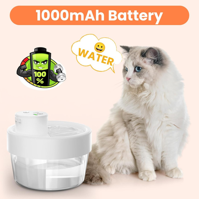 Акумуляторний фонтанчик Pewkim TZ-WF07 для домашніх тварин, білий (4003)