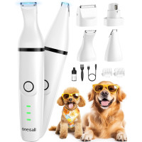 Бездротовий набір для грумінгу собак Oneisall N12/YH-7700 4-в-1 з 2-швидкісними машинками для стрижки собак та котів білий (0007)