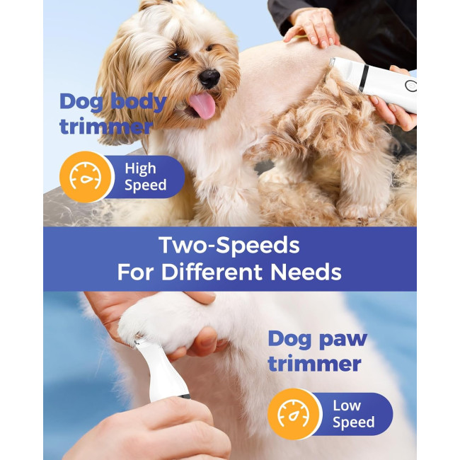 Бездротовий набір для грумінгу собак Oneisall N12/YH-7700 4-в-1 з 2-швидкісними машинками для стрижки собак та котів білий (0007)