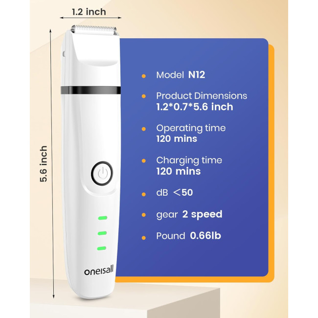 Бездротовий набір для грумінгу собак Oneisall N12/YH-7700 4-в-1 з 2-швидкісними машинками для стрижки собак та котів білий (0007)