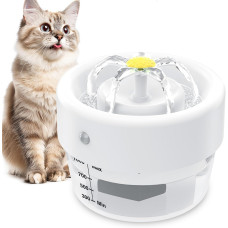 Фонтан для води AOZOOM TZ-WF02 для котів, у приміщенні зі світлодіодним підсвічуванням, білий (4007)