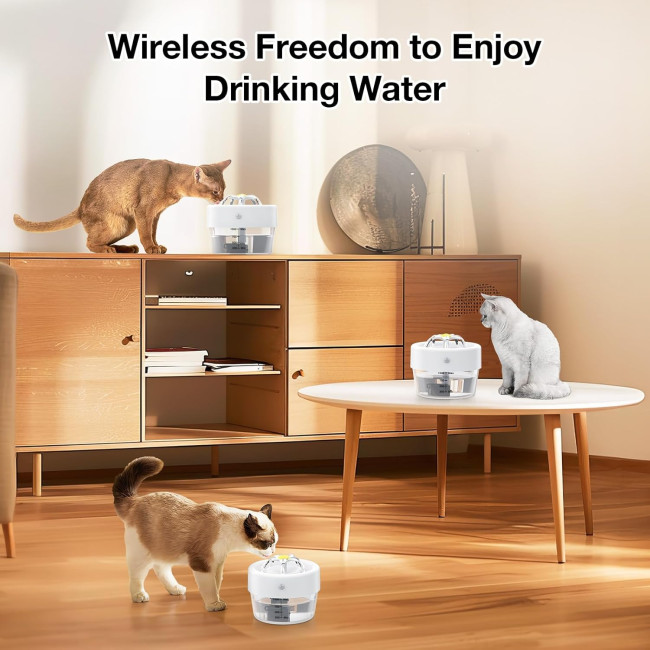 Фонтан для води AOZOOM TZ-WF02 для котів, у приміщенні зі світлодіодним підсвічуванням, білий (4007)