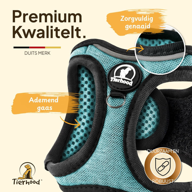 Комплект шлейки для котів Tierhood 123698745 з повідком, Розмір S, синій (4193)