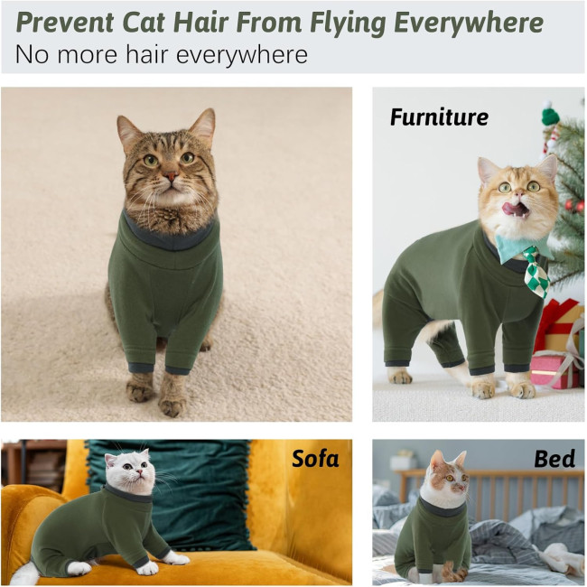 Костюм для догляду за котами PUMYPOREITY, костюм для алергіків, зелений (3183)