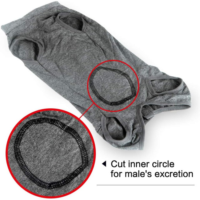 Костюм для відновлення собак Dotoner 2X-Large , черевна рана, післяопераційний жилет для домашніх тварин, сірий (2011)