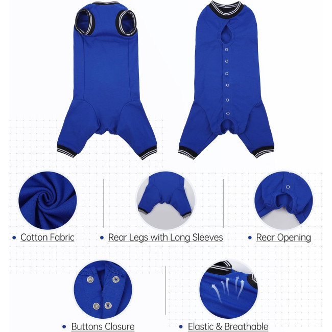 Костюм PUMYPOREITY для відновлення котів після операції, синій (3188)