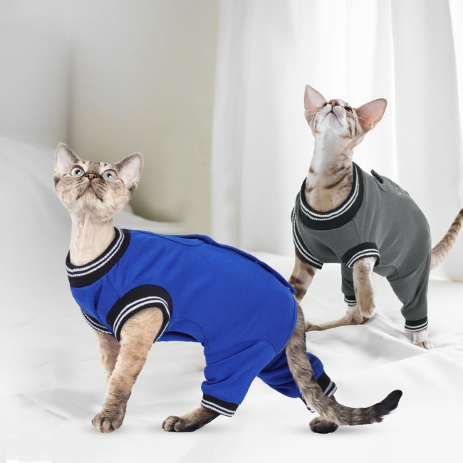 Костюм PUMYPOREITY для відновлення котів після операції, синій (3188)