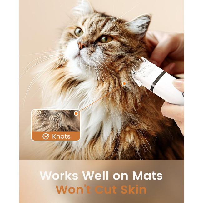 Машинка для стрижки котів та тример для лап собак Oneisall N12 3 в 1, комплект для грумінгу, бездротовий тример з низьким рівнем шуму для собак (0006)