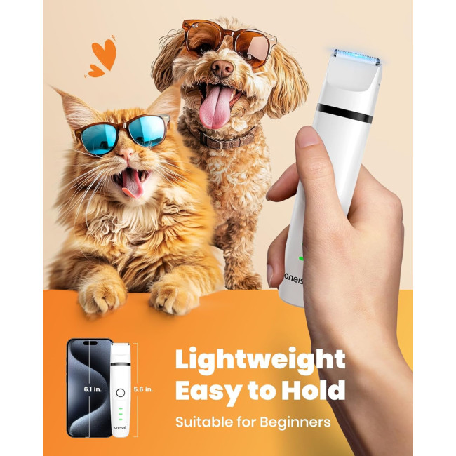 Машинка для стрижки котів та тример для лап собак Oneisall N12 3 в 1, комплект для грумінгу, бездротовий тример з низьким рівнем шуму для собак (0006)