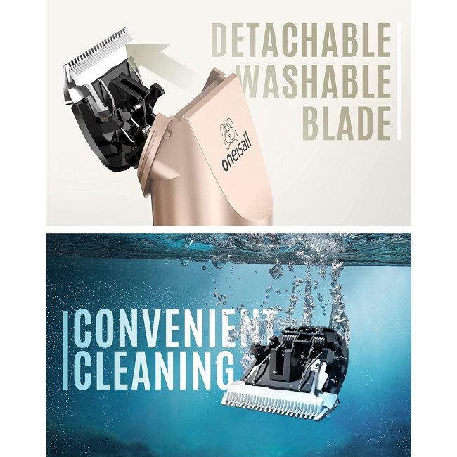 Машинка для стрижки собак Oneisall з низьким рівнем шуму, набір для грумінгу собак з акумуляторною бритвою для собак, золотий (0008)