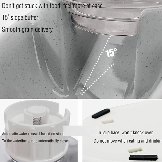 Набір автоматичних годівниць для домашніх тварин HKUKUUU, 3,8 л х 2 шт., сірий (3100)