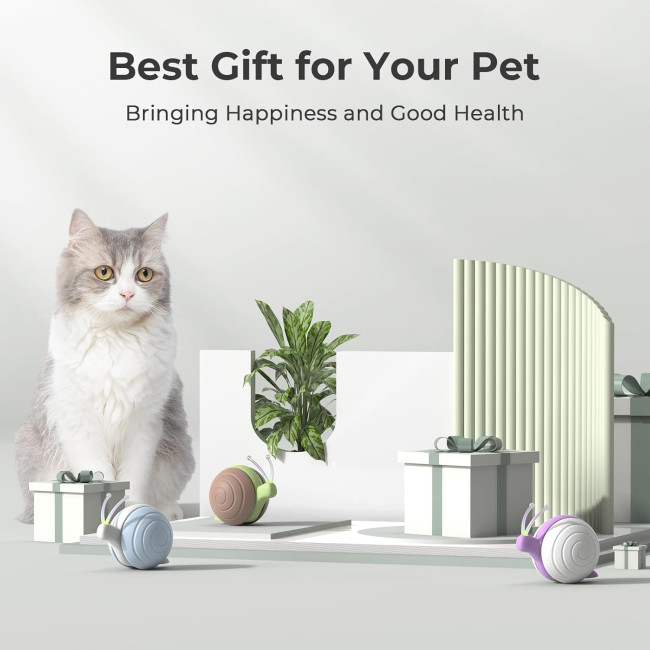 Інтерактивна іграшка для котів Cheerble, Злий равлик, коричневий (3069)