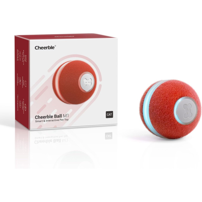 Інтерактивна іграшка-м'яч Cheerble C0419 для котів, червоний (3067)