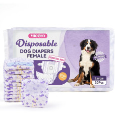 Одноразові підгузки для собак MICOOYO MICDFDN-L-20 для собак жіночої статі в період тічки, фіолетовий (3087)