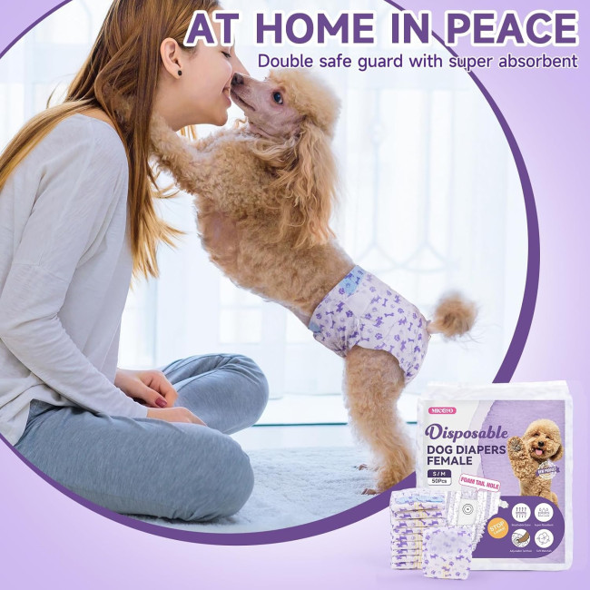 Одноразові підгузки для собак MICOOYO MICDFDN-XS20 для собак жіночої статі в період тічки, фіолетовий (3086)