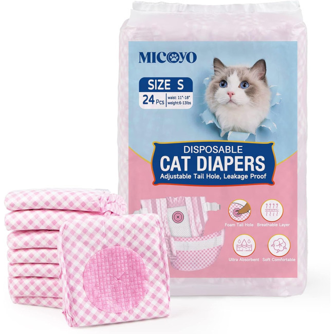 Одноразові підгузки MICOOYO для цуценят і котів, рожеві (3081)