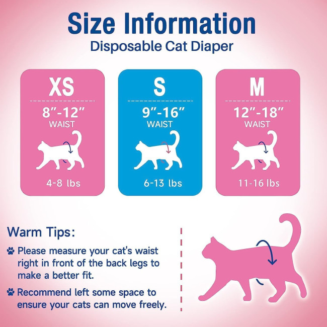 Одноразові підгузки MICOOYO MIDCD для цуценят і котів, рожеві (3085)