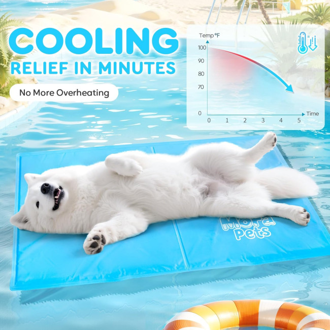 Охолоджувальний килимок для собак Mora Pets розмір 40x50 см, міцний охолоджувальний килимок для домашніх тварин, синій (2091)