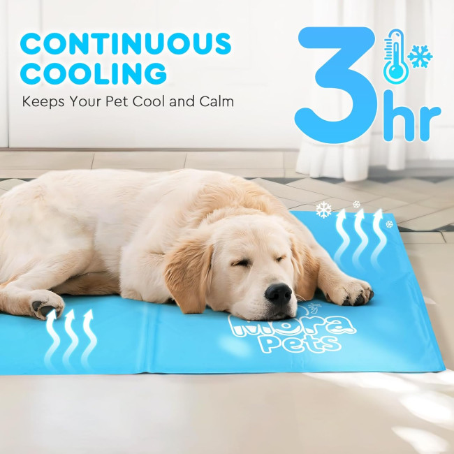 Охолоджувальний килимок для собак Mora Pets розмір 40x50 см, міцний охолоджувальний килимок для домашніх тварин, синій (2091)