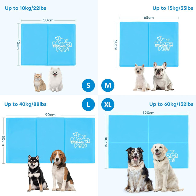 Охолоджувальний килимок для собак Mora Pets розмір 40x50 см, міцний охолоджувальний килимок для домашніх тварин, синій (2091)