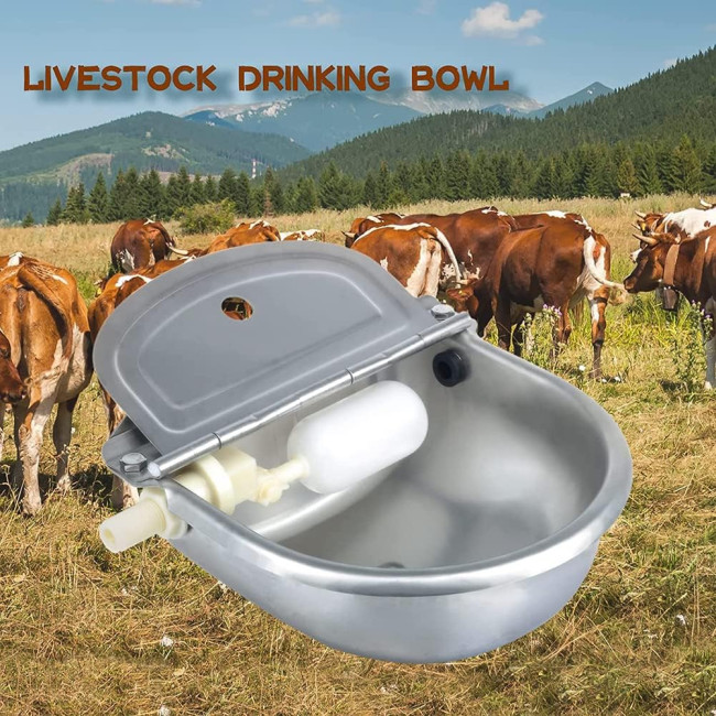 Поїлка для корів WOERD, автоматична поїлка з нержавіючої сталі з поплавковим краном, чаша для великої рогатої худоби, овець та корів (2064)