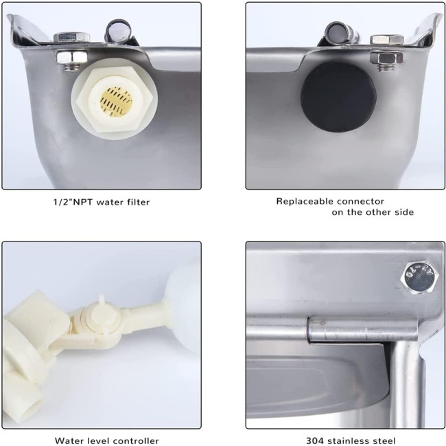 Поїлка для корів WOERD, автоматична поїлка з нержавіючої сталі з поплавковим краном, чаша для великої рогатої худоби, овець та корів (2064)