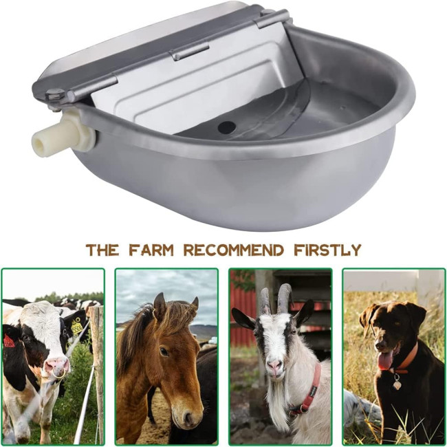 Поїлка для корів WOERD, автоматична поїлка з нержавіючої сталі з поплавковим краном, чаша для великої рогатої худоби, овець та корів (2064)