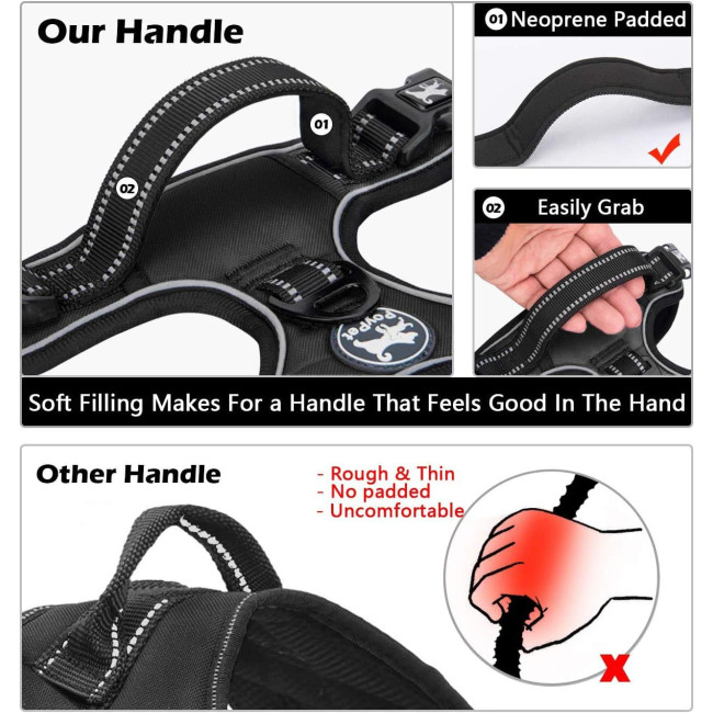 Шлейка для собак PoyPet 007073-FBA, чорна (3103)