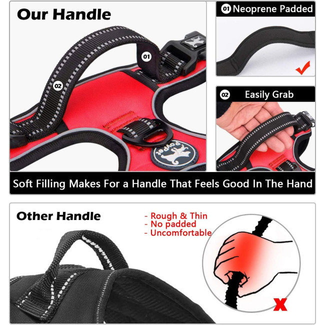 Шлейка для собак PoyPet 007118, світловідбиваючий жилет для собак, червоний (3105)