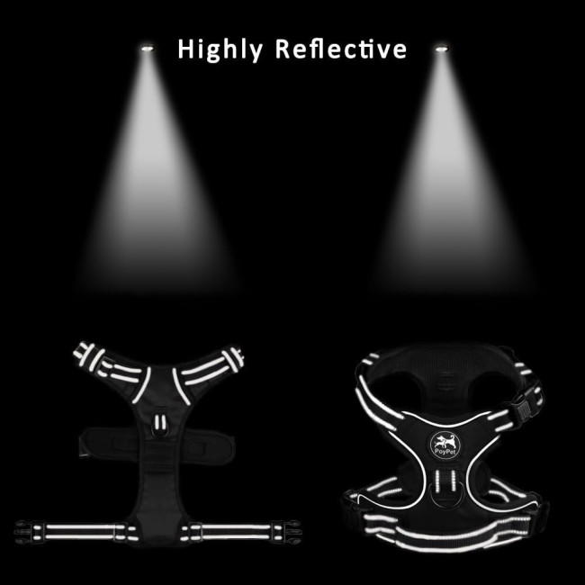 Шлейка для собак PoyPet 007118, світловідбиваючий жилет для собак, червоний (3105)